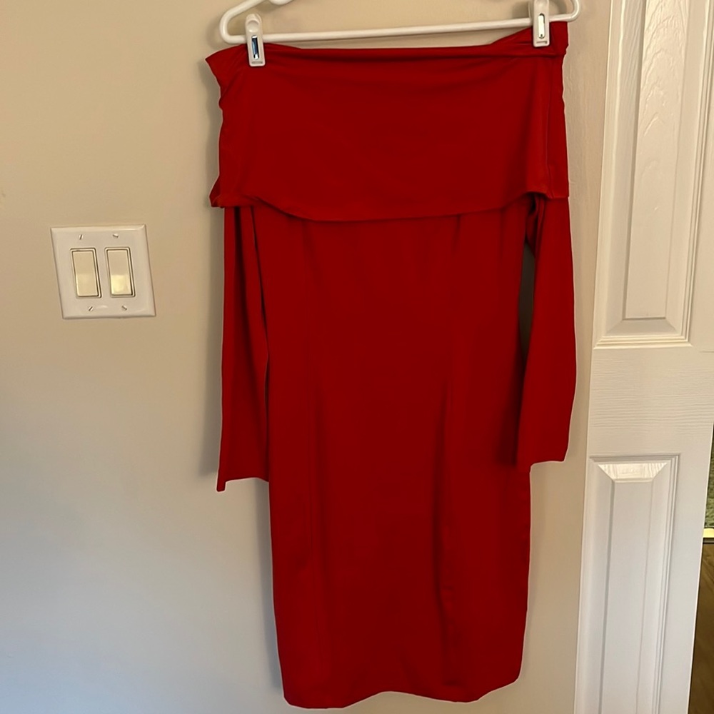 AKIRA Off Shoulder Fitted Stretch dress